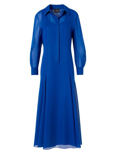 AKRIS Women's Cotton Voile Back Drawstring Shirtdress - Lapis Blue