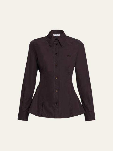 Burberry Eliza Long-Sleeve Peplum Button-Down Shirt