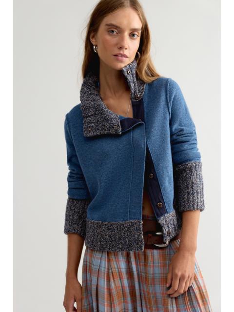 FREE PEOPLE We The Free Off Kilt Funnel-Neck Wool Cardi