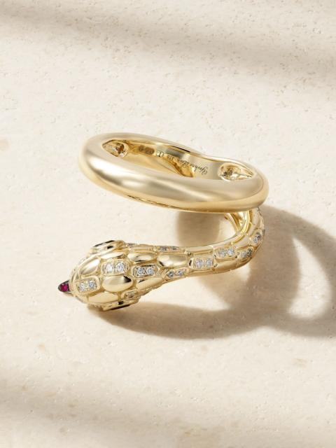 Yvonne Léon Python 9-karat gold multi-stone ring Gold
