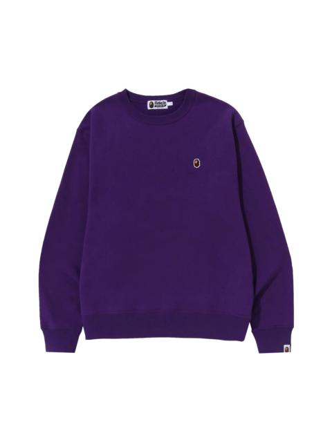 BAPE Ape Head One Point Relaxed Fit Crewneck 'Purple'