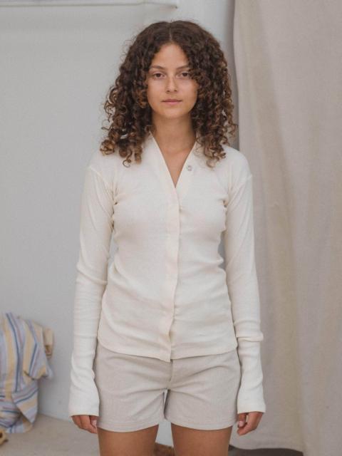 BASERANGE Tav Cardigan Snaps - Recycled Cotton Rib