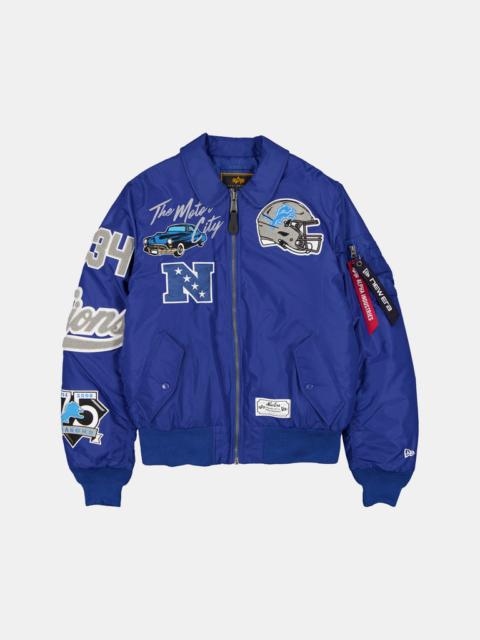 Nike DETROIT LIONS X ALPHA X NEW ERA MA-1 COLLARED BOMBER JACKET