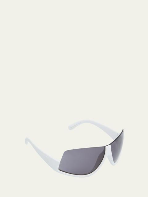 Moncler Vyzer Semi-Rimmed Acetate & Plastic Shield Sunglasses