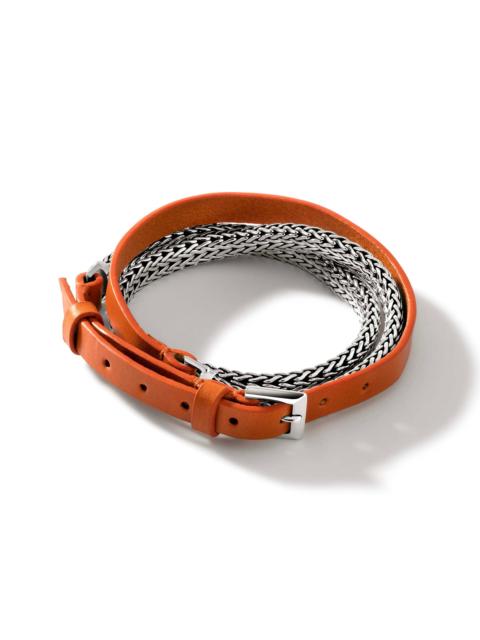 JOHN HARDY Icon Wrap, Sterling Silver, Leather