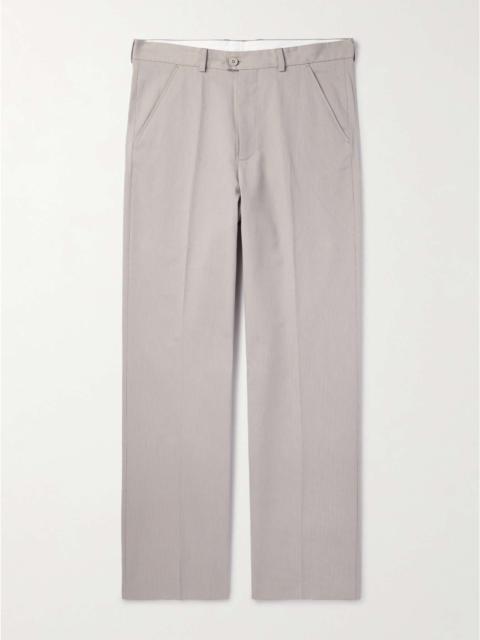 Our Legacy Darien Straight-Leg Pleated Striped Cotton-Blend Trousers