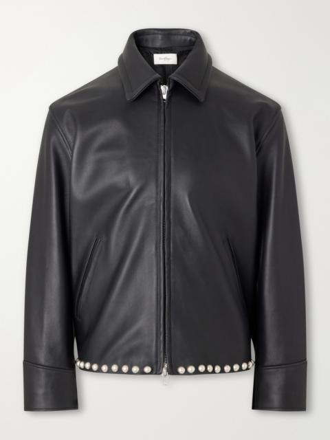 SECOND/LAYER Rider Embellished Leather Jacket