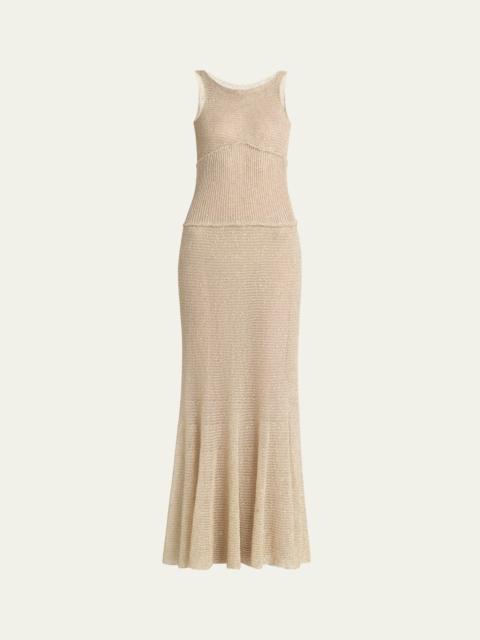 GIORGIO ARMANI Long Metallic Backless Gown