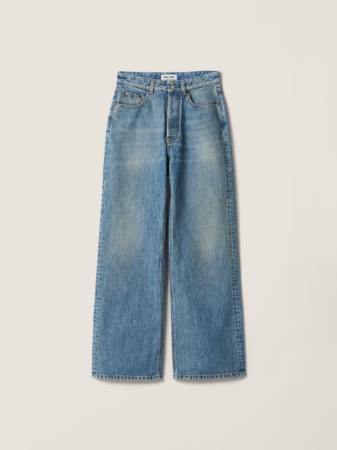 Miu Miu Five-pocket washed denim jeans