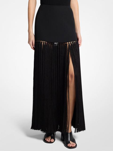 MICHAEL KORS COLLECTION Wool Gabardine Tassel Skirt