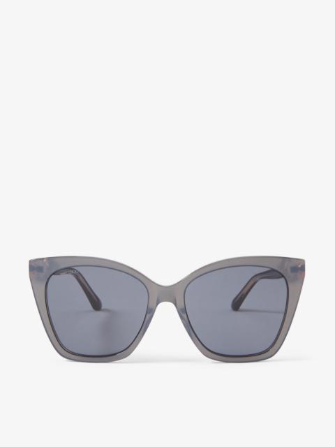 JIMMY CHOO Rua/G
Pearled Grey Cat Eye Sunglasses with Pearls and Swarovski Crystals