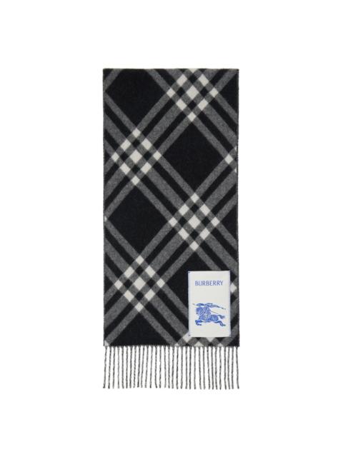 Black Check Cashmere Scarf