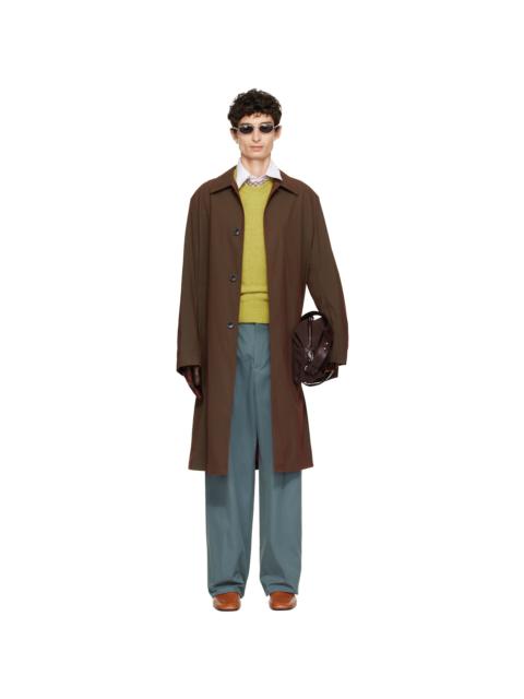Dries Van Noten Brown Cotton Coat