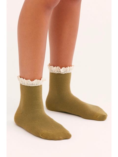FREE PEOPLE Beloved Waffle Knit Ankle Socks