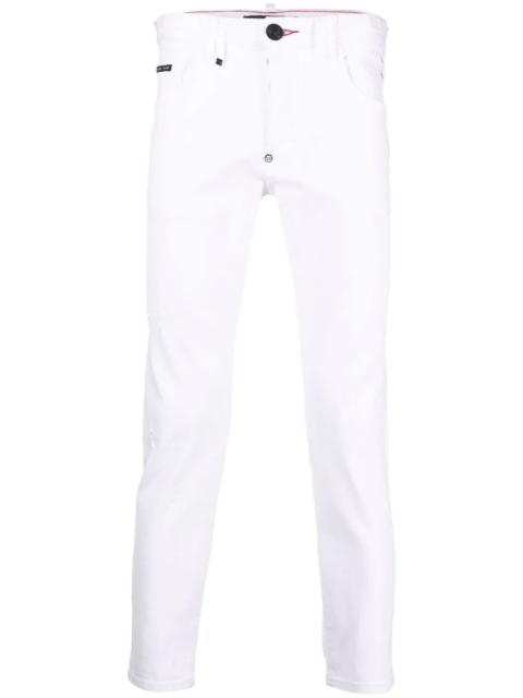 PHILIPP PLEIN embroidered-logo straight-cut jeans