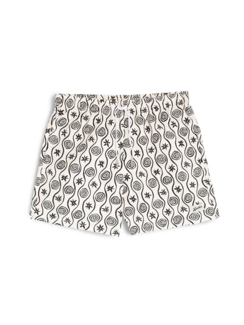 Bather White Sunwhirl Print Swim Trunk
