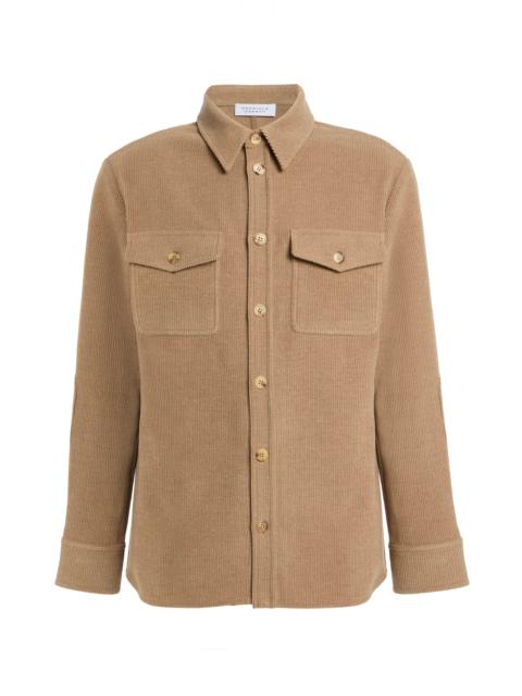 GABRIELA HEARST Lucas Overshirt in Camel Cashmere Corduroy
