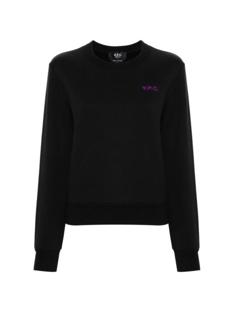 flocked-logo sweatshirt