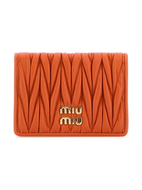 Miu Miu Orange Nappa Leather Card Holder