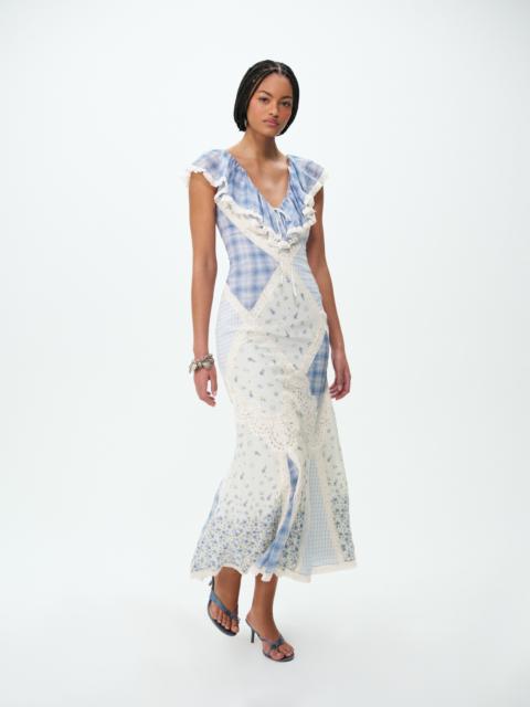 For Love & Lemons Bluebird Plaid Maxi Dress