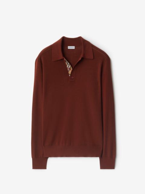 Burberry Long-sleeve Wool Polo Shirt