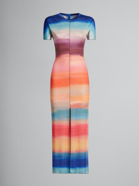 Marni MULTICOLOURED VISCOSE DRESS WITH DARK SIDE OF THE MOON