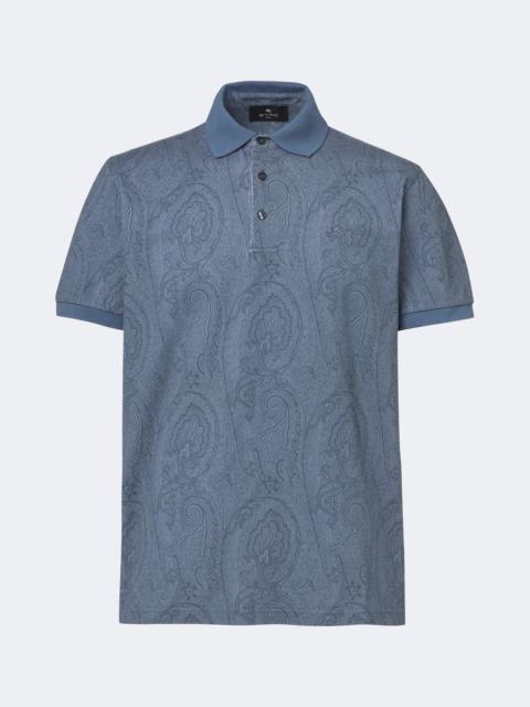 Etro Paisley cotton piqué polo shirt