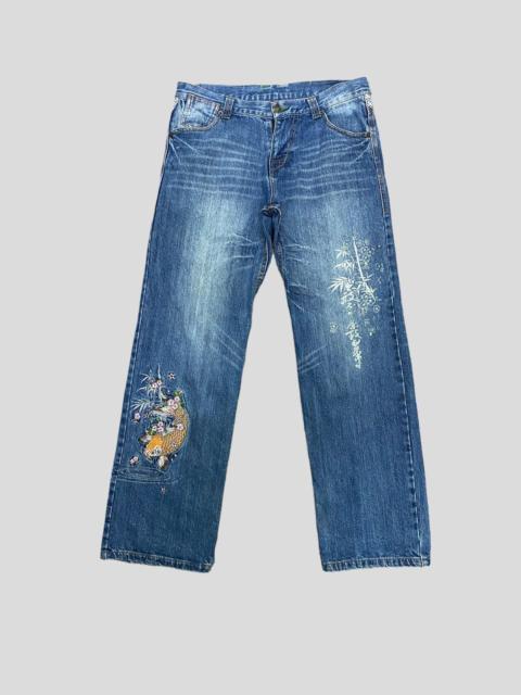 기타 브랜드 Japanese Brand × Vintage - VINTAGE VILLAST JAPANESE TRADITIONAL EMBROIDERY DENIM JEANS
