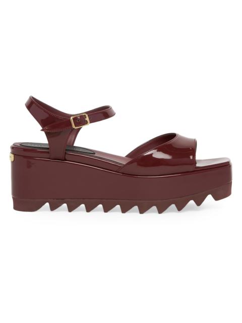 Stella McCartney Women's Elyse 80MM Faux Patent Leather Platform Sandals - Red Gala
