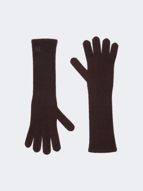 Max Mara JOCK Long cashmere gloves - BROWN