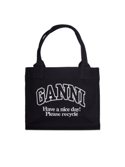GANNI logo-print tote bag
