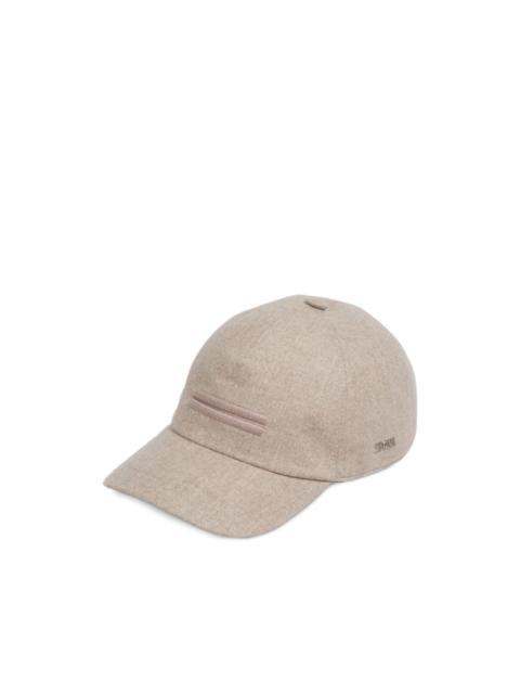ZEGNA logo-plaque cashmere baseball cap