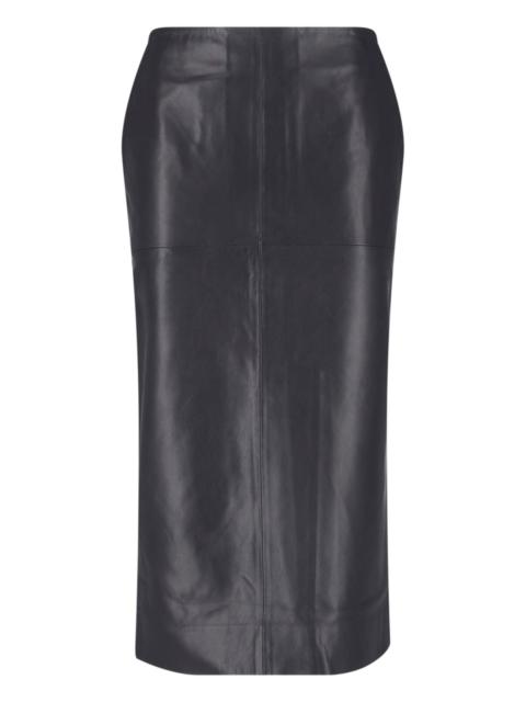 ALMADA LABEL MIDI LEATHER SKIRT "BIRDY"