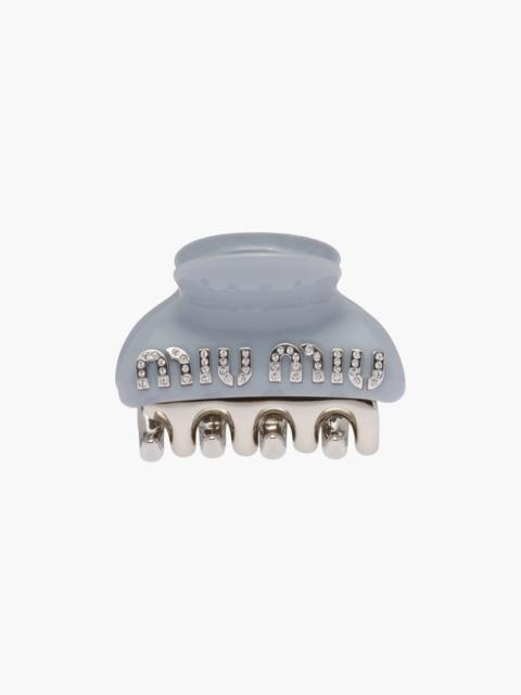 Miu Miu Plexiglas and metal hair clip