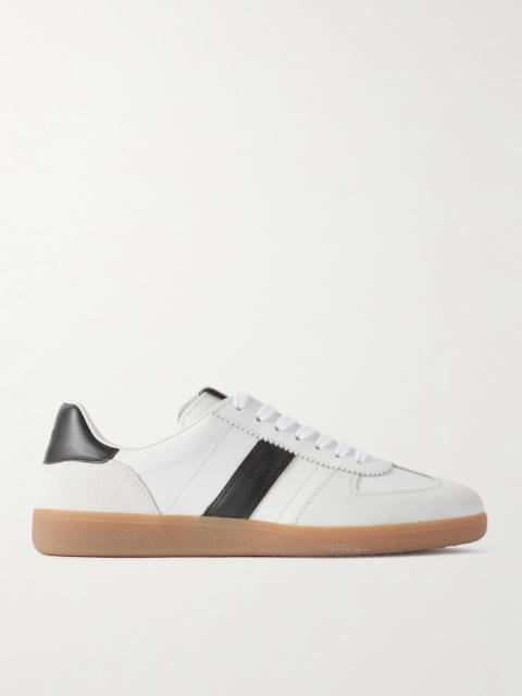 TOM FORD Archer Suede-Trimmed Leather Sneakers