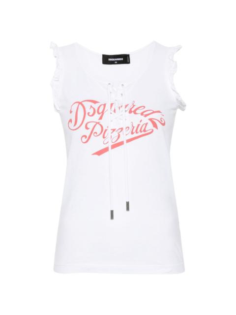 logo-print cotton tank top