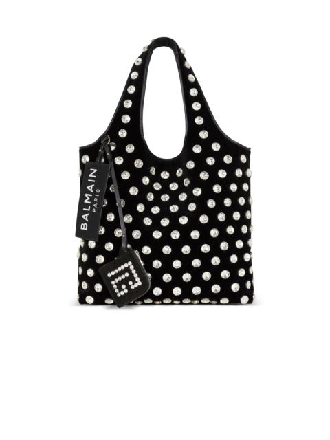 Balmain Velvet and crystal Grocery Bag