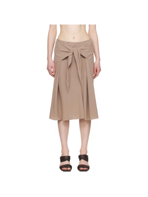 Rick Owens Taupe Hollywood Strutter Midi Skirt