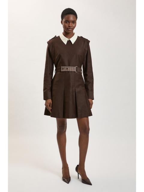 KAREN MILLEN Stretch Twill Belted Safari Mini Dress