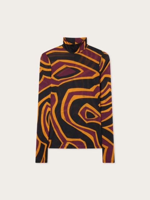 PUCCI LABIRINTO PRINT HIGH-NECK JERSEY TOP