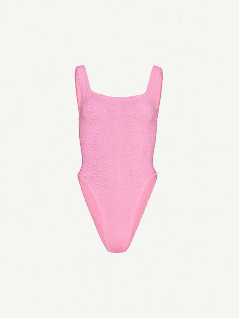 Classic seersucker-weave swimsuit