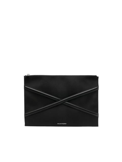 Alexander McQueen Harness logo-print clutch bag