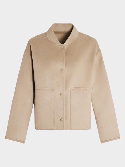 Yves Salomon Double-Face Cashmere Varsity Jacket