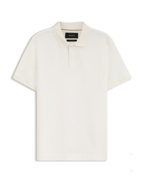BOSS REGULAR-FIT POLO SHIRT IN COTTON-SILK JACQUARD
