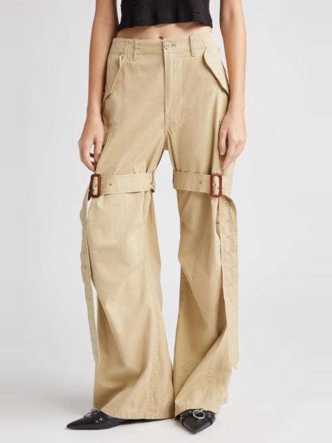 R13 Trench Wide Leg Cotton Cargo Pants