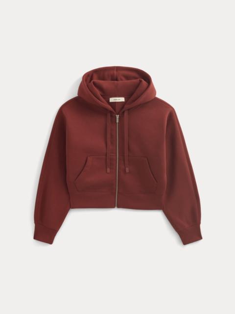 EVERLANE LUXE FLEECE FULL-ZIP CROPPED HOODIE