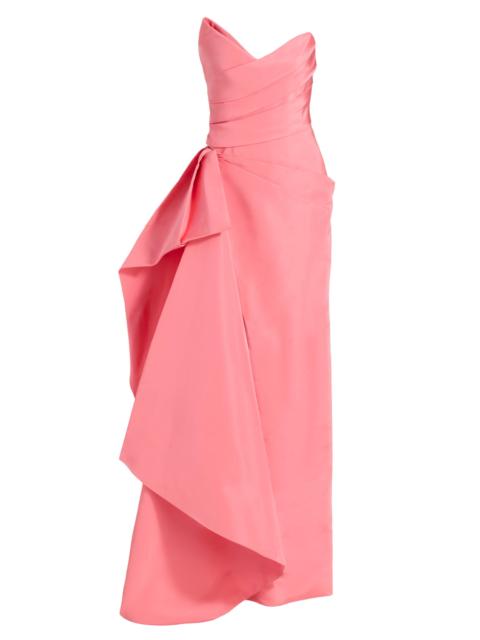 Monique Lhuillier Women's Asymmetric Draped Strapless Column Gown - Plumeria