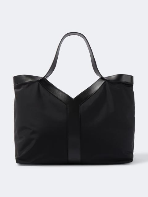 SAINT LAURENT Y Large leather-trimmed tote bag
