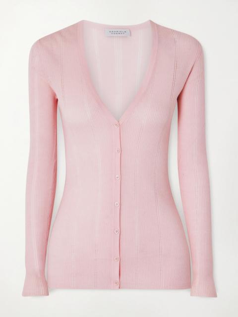 GABRIELA HEARST Lillian Pointelle-knit Wool Cardigan