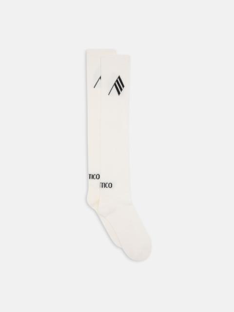 WHITE AND BLACK LONG LENGTH SOCKS